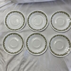 Corelle Corning‎ Crazy Daisy Spring Blossom Saucers 6 1/4" Vintage Lot of 6
